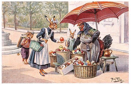 Osterhasen auf dem Markt / von Arthur Thiele