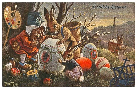 Zwerg bemalt Ostereier / von Arthur Thiele
